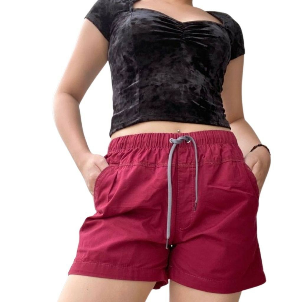 Quần sọt kaki nữ lưng thun co giãn xuất khẩu
