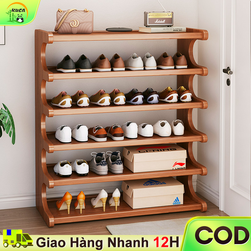 KUCA Giá để giày Kệ giày Bằng Tre 2/3/4/5/6 Tầng Giá để giày tre nhiều tầng Kệ Lưu Trữ Bàn