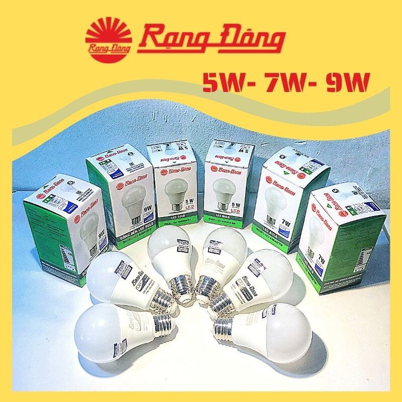 Bóng đèn led bulb chất lượng cao rạng đông đui e27 công suất 5w-7w-9w; ánh sáng vàng /ánh sáng trắng ; tuổi thọ 20.000 giờ sử dụng- tiết kiệm điện- chống cận- chống lóa