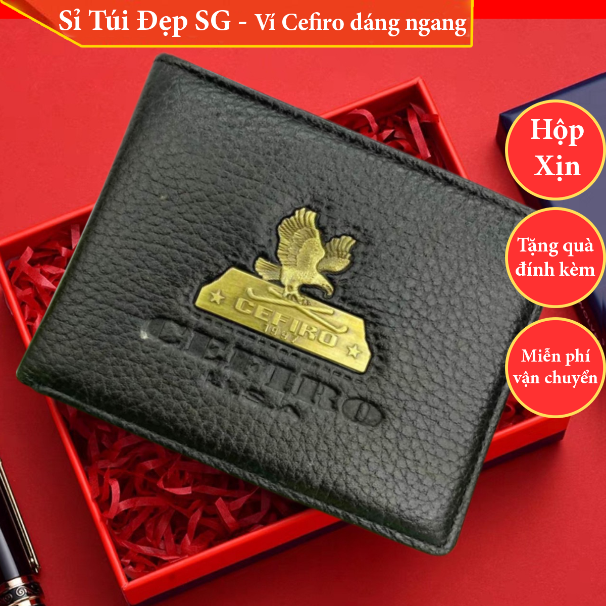 [Hoàn Tiền 15%] (Có Hộp Xịn) Ví nam da bò thật da mềm - VINA006- Sỉ Túi Đẹp SG
