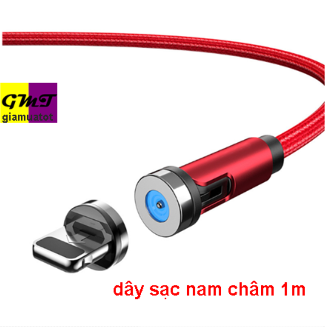 Cáp sạc nam châm bọc dù xoay 360, dây dù chống đứt chống rối, nam châm từ tính hút cực mạnh