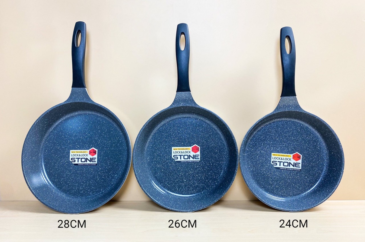 Chảo chống dính vân đá đáy từ Lock&Lock dòng Stone 7 lớp các size