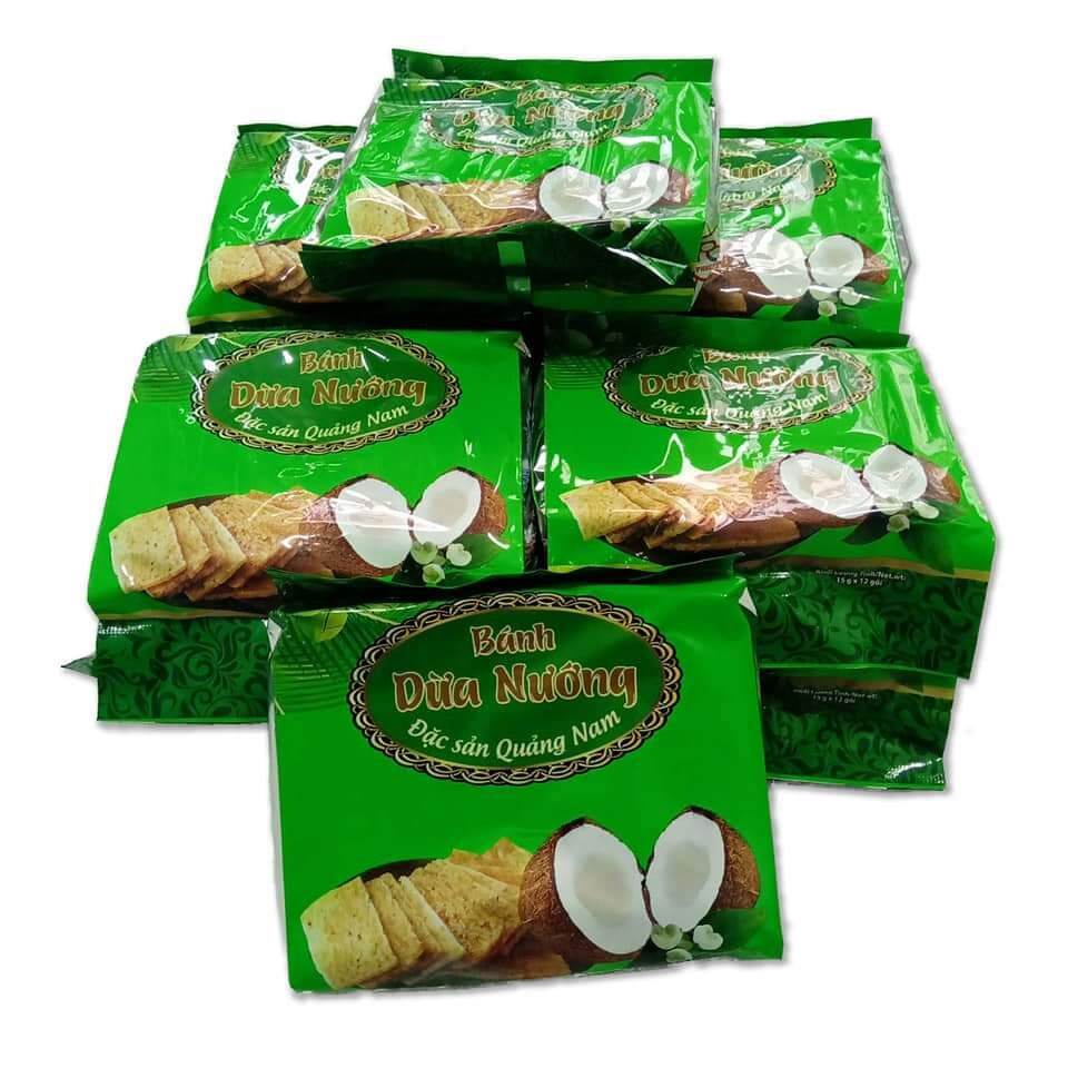 Combo 5 Gói Bánh dừa nướng Phúc Đạt 180g - đặc sản Quảng Nam - Giòn - Thơm - Ngon - đồ ăn vặt - bánh kẹo ăn vặt-đồ ăn vặt-ăn vặt