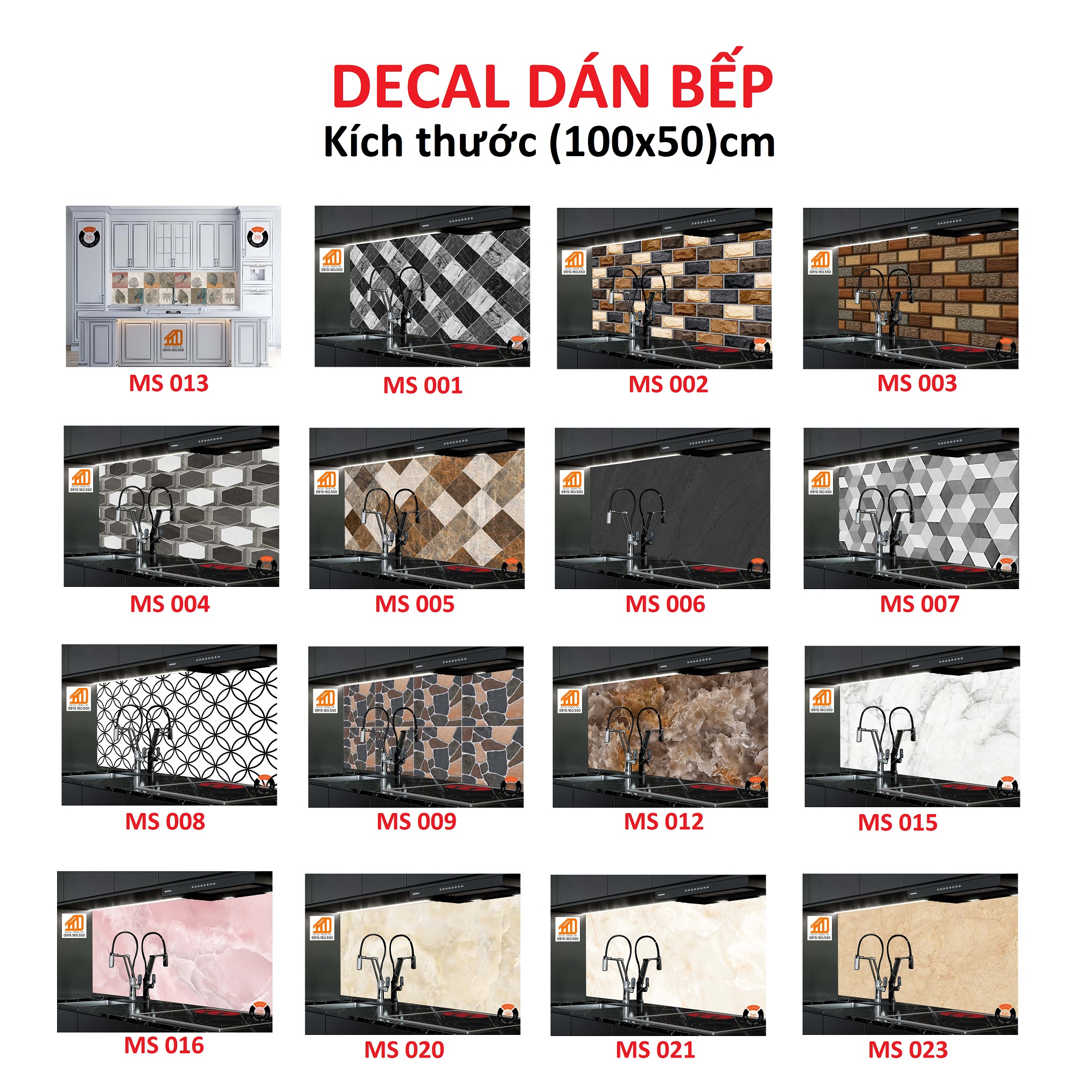 Decal dán bếp kích thước cm - tổng hợp mẫu - thuthaodecor