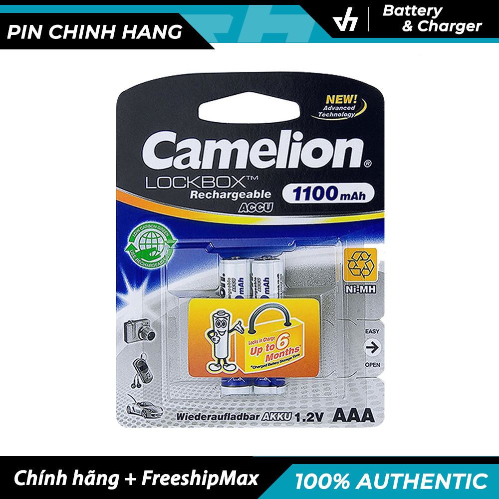 Bộ 2 pin sạc camelion aaa dung lượng 1100mah