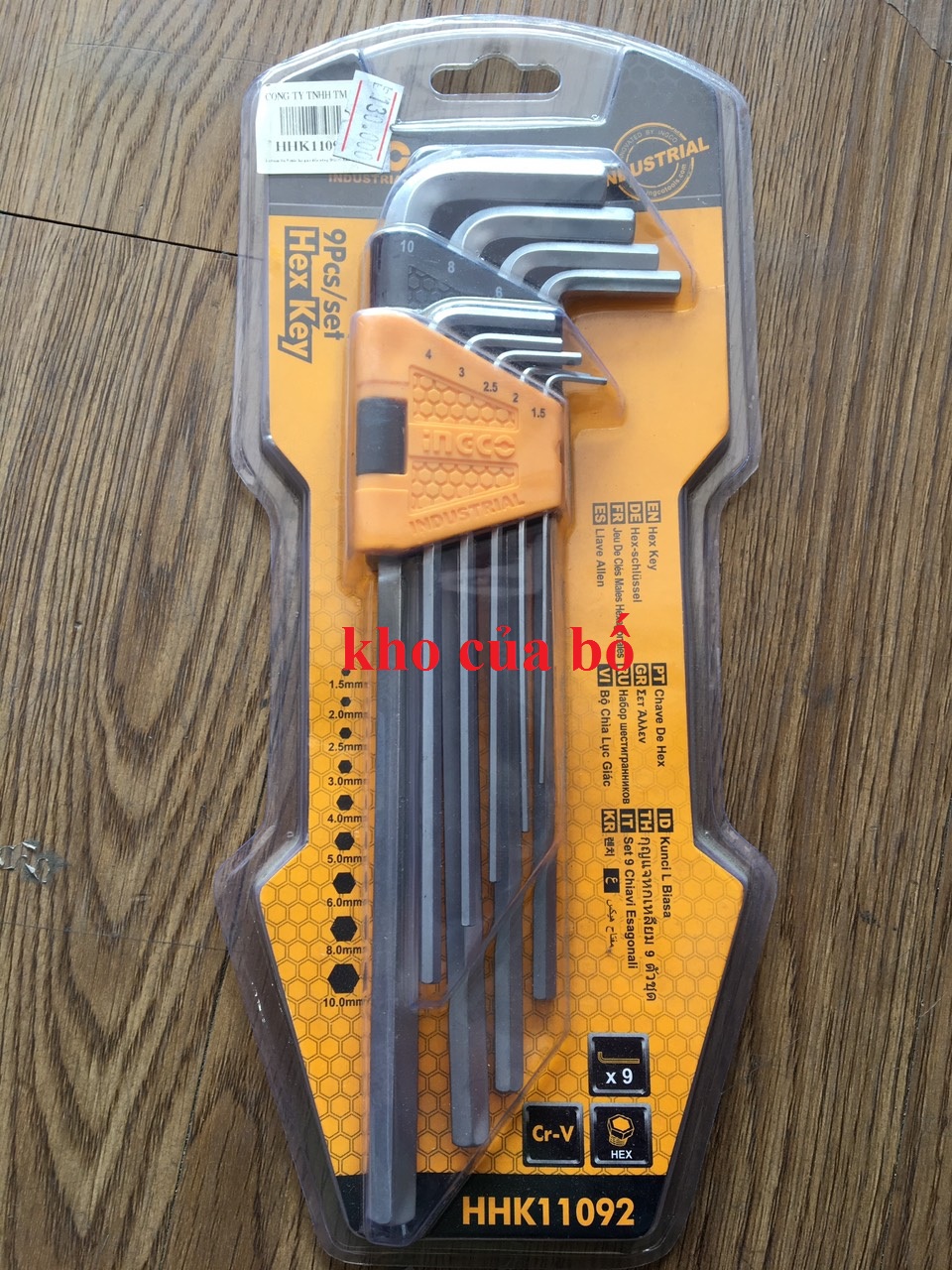 Bộ 9 chìa lục giác ingco hhk11092