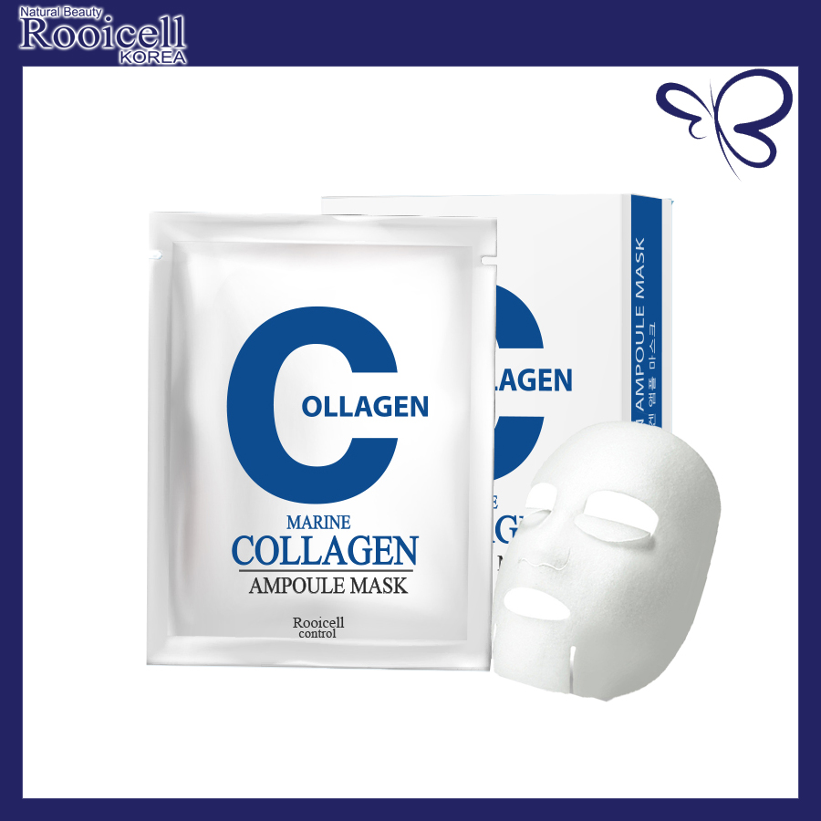Mặt nạ dưỡng da cao cấp Rooicell Collagen Ampoule Mask - Made in Korea - Hộp 10 gói