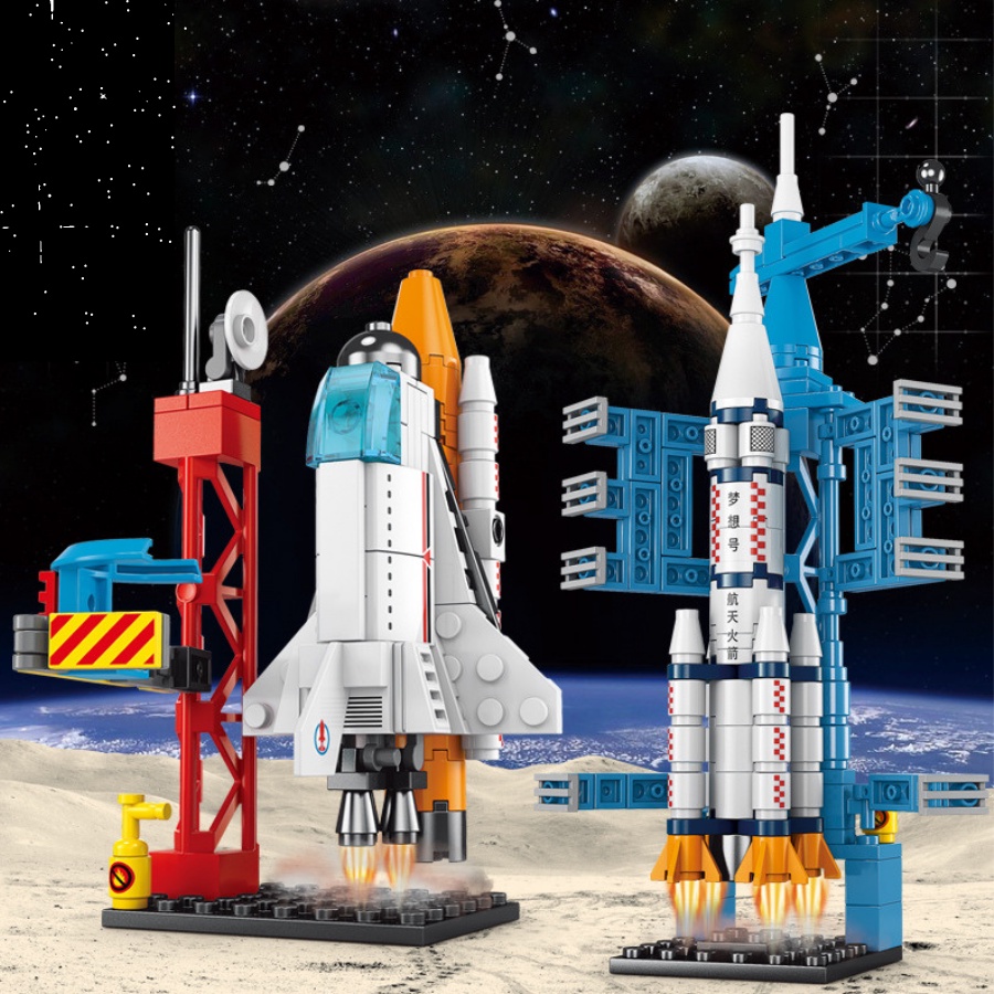 Mô hình lắp ghép 3D Lego mini bệ phóng Tàu Vũ trụ và Tên lửa không gian