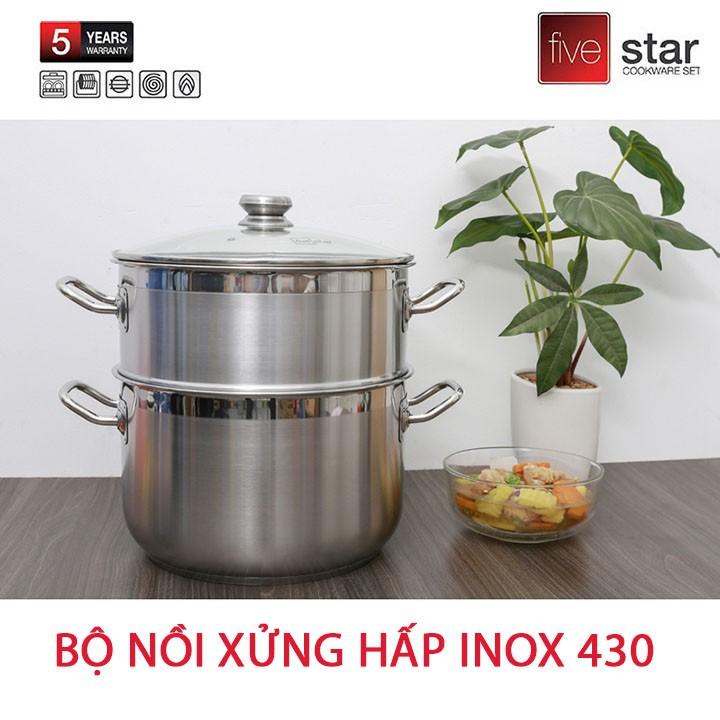 BỘ NỒI XỬNG HẤP FIVESTAR 28CM/30CM NẮP KÍNH CAO CẤP