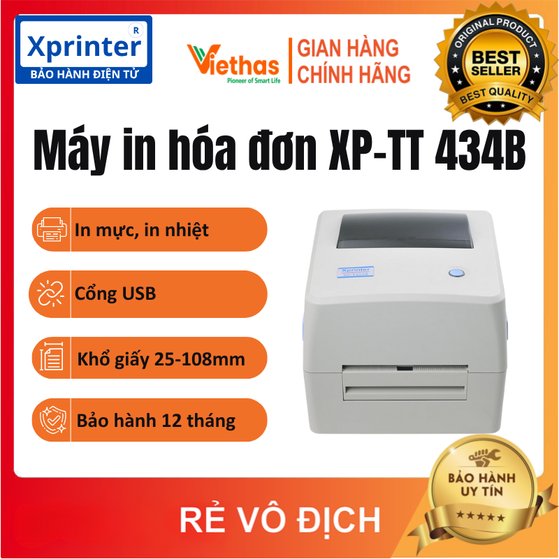 Máy in mã vạch xprinter xp - tt434b