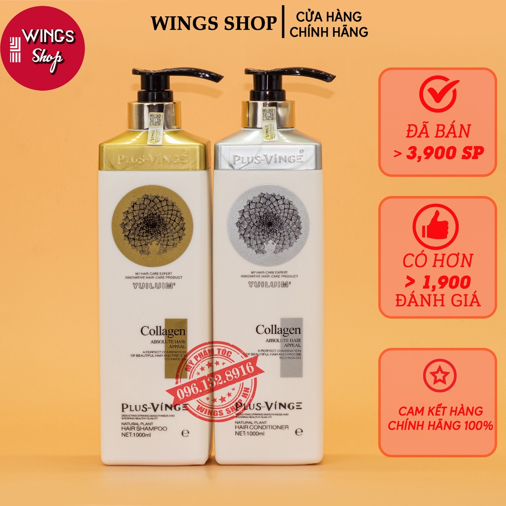 Cặp gội xả collagen vinge trắng |kích thích mọc tóc,phục hồi tóc hư tổn