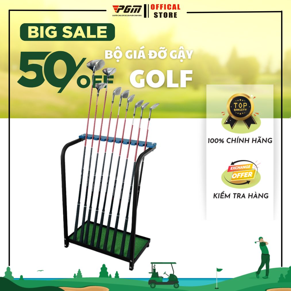 Giá gậy golf, pgm, bộ giá để gậy golf 9 lỗ chắc chắn, giá đỡ gậy golf chống ăn mòn