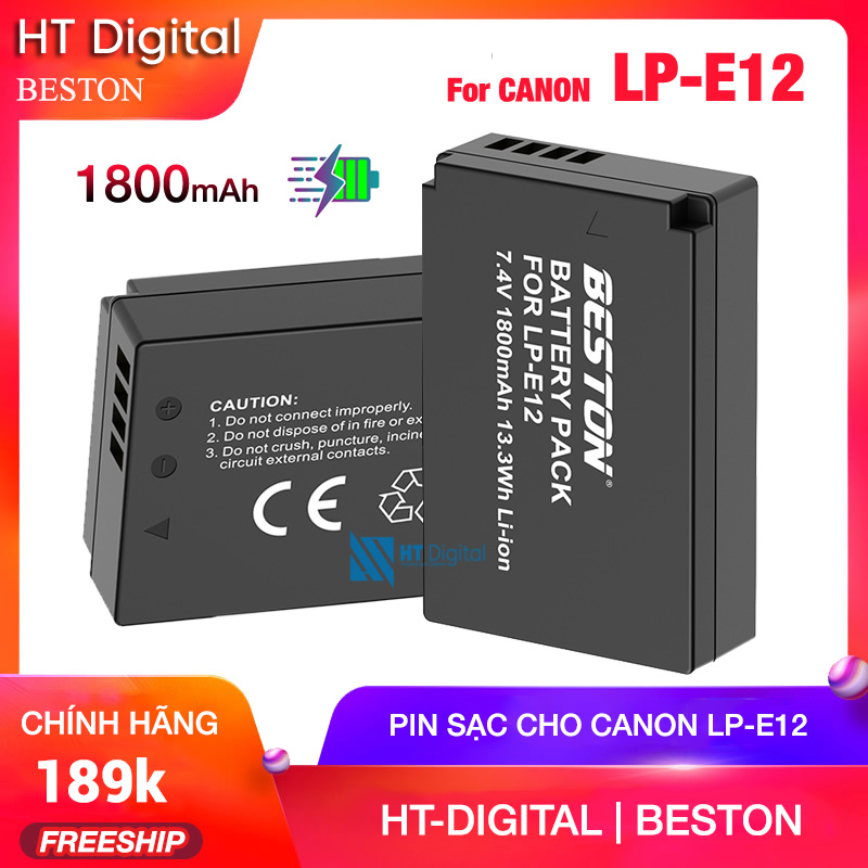 Pin canon lp-e12 beston cho máy ảnh canon eos m50 m200 m100 m2 m10 100d kissx70 x7
