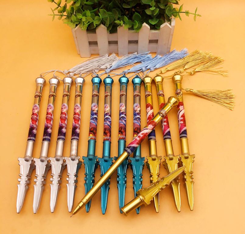 [Mua 1 tặng 1]Combo 3 bút Tam Tiêm Thương 3 màu có dây tua rua tạo hình mới của Triệu Vân trong game