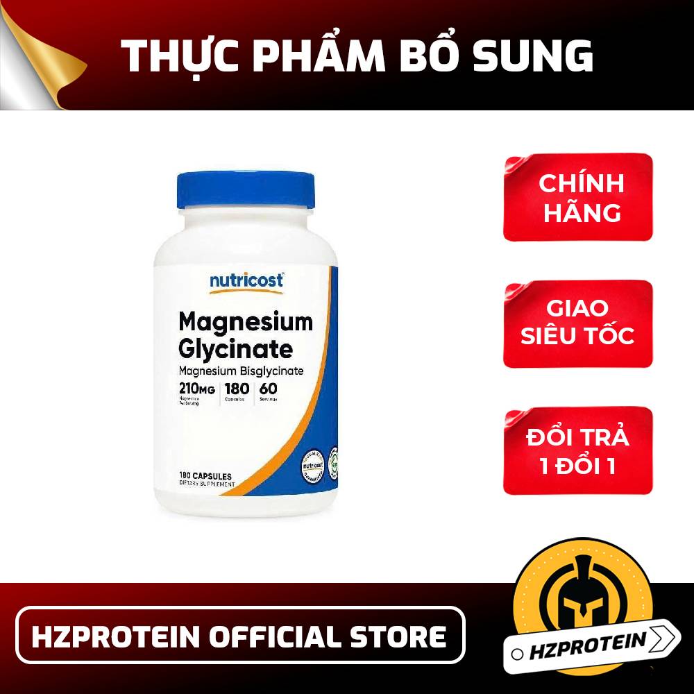 Nutricost Magnesium Glycinate 210mg – Hỗ Trợ Ngủ Ngon, Giảm Căng Thẳng