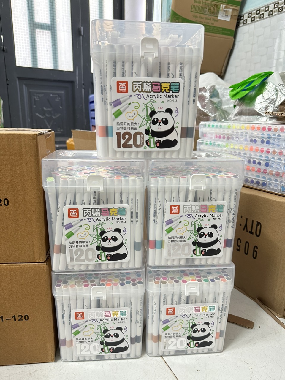 [KM] BỘ 120 Bút màu CAOCẤP Acrylic marker vẽ được trên nhựa, đá, thủy tinh, kim loại,đa năng, có hỏa tốc