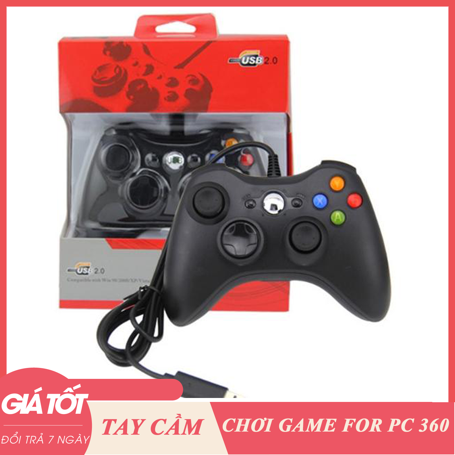 Tay cầm chơi game - tay cầm chơi game usb for pc 360 có dây -dùng được cho pc, console, smart tv... tay cầm chơi game - tay cầm pc