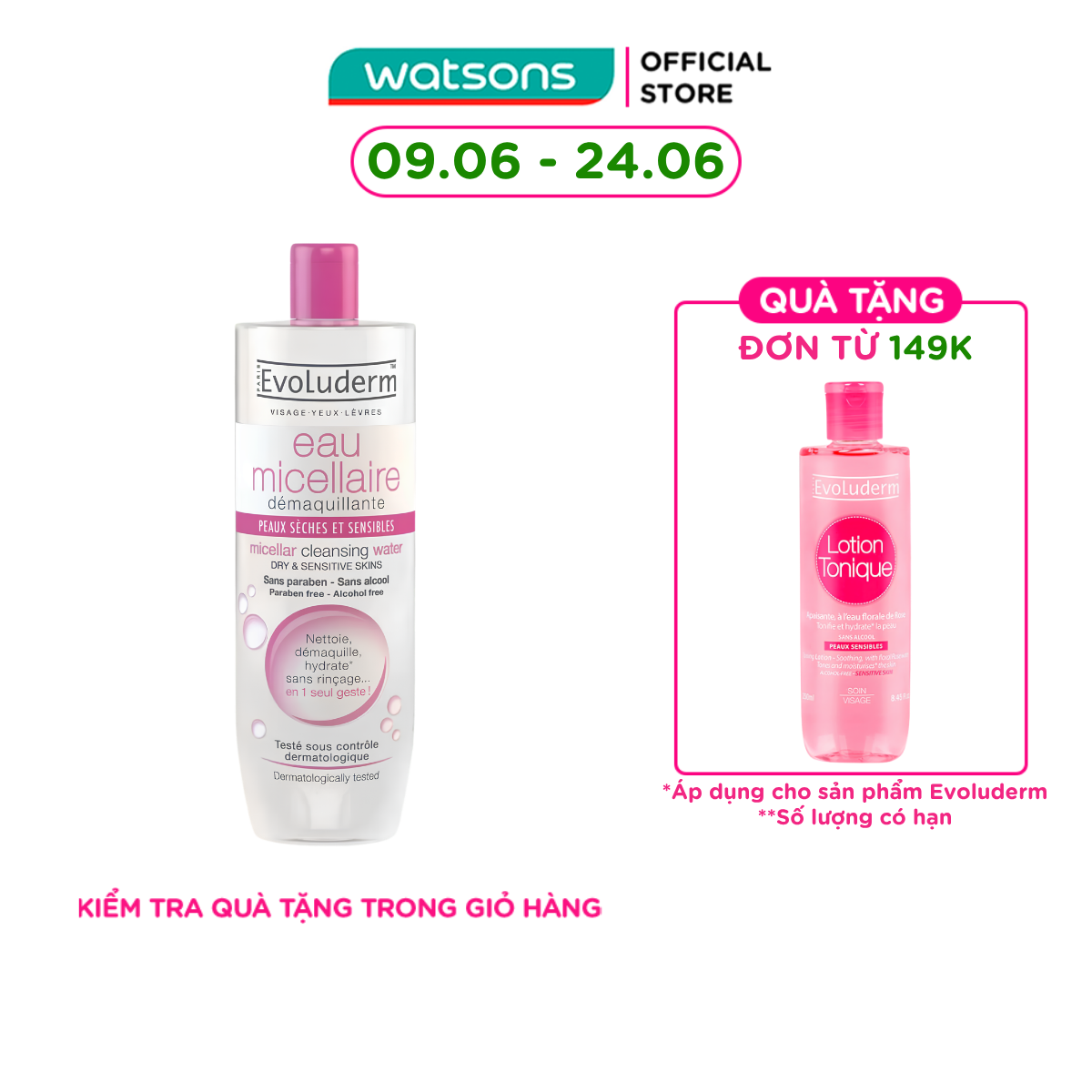 Nước Tẩy Trang Evoluderm Cho Da Khô, Nhạy Cảm 500ml