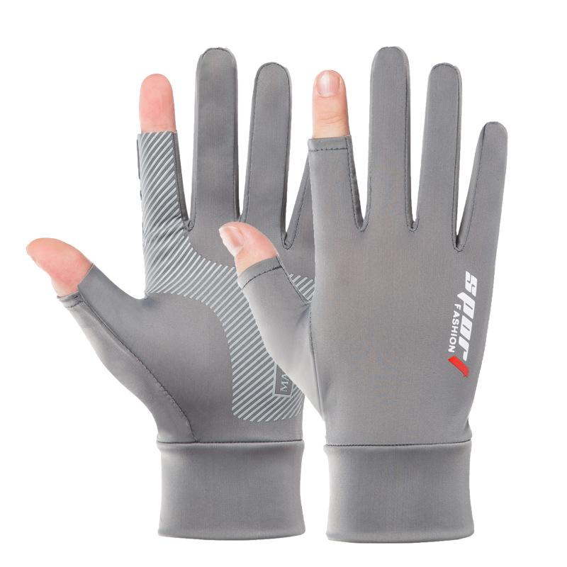U0026 #039; Summer men fingerless mesh sun gloves outdoor five-finger mesh breathable quick gloves (driving, fishing, delivery, cycling) - 5