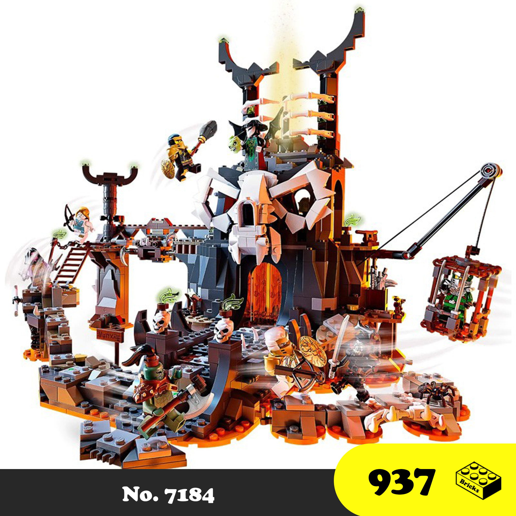 Đồ chơi lắp ráp Lego Lâu đài Đầu lâu Ninja go - No. 7184 Skull Castle Ninjago - Xếp hình thông minh 937 mảnh ghép
