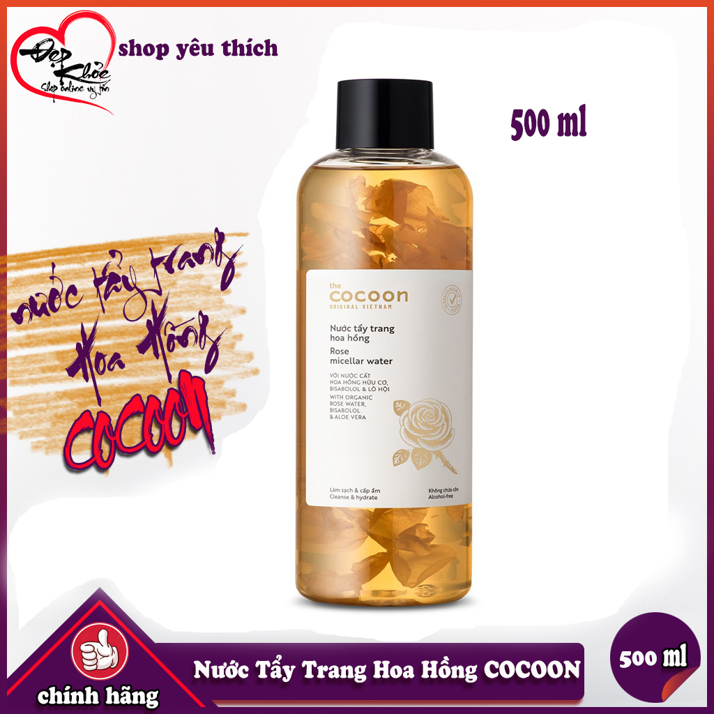 [HCM]Nước Tẩy Trang Hoa Hồng COCOON ( Làm Sạch Và Cấp Ẩm ) 500ml