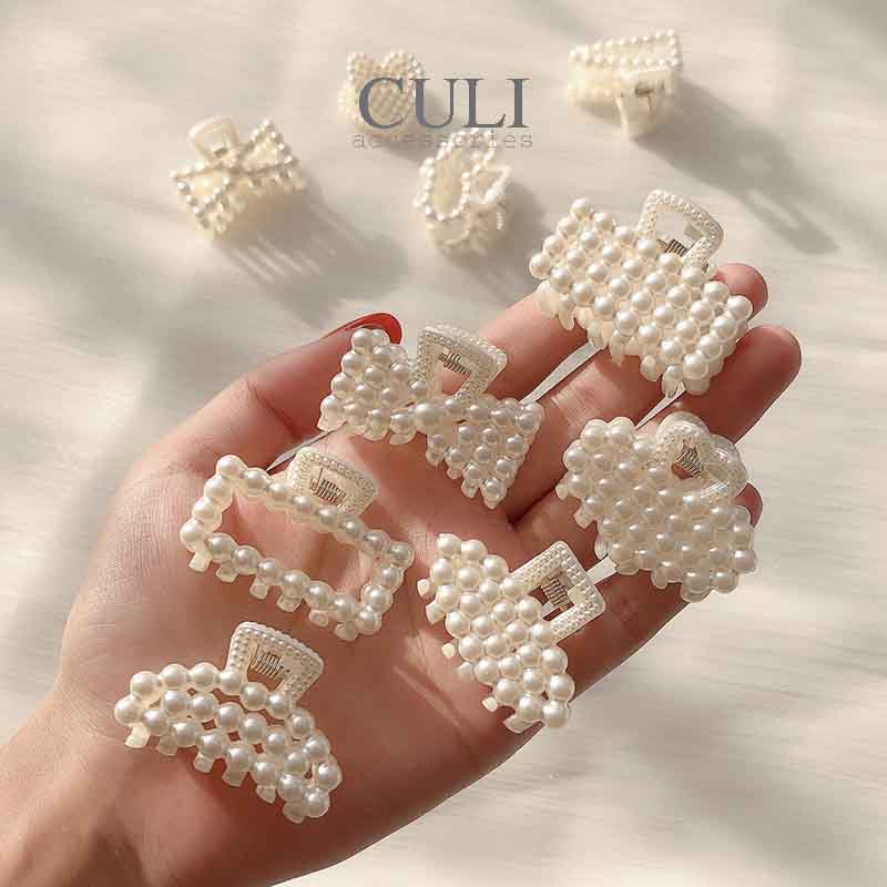 Kẹp tóc mái càng cua mini (GF) - đính ngọc trai hottrend style Hàn Quốc cho bạn nữ