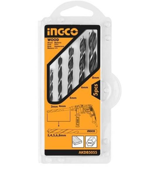 Bộ 5 mũi khoan gỗ ingco akdb5055
