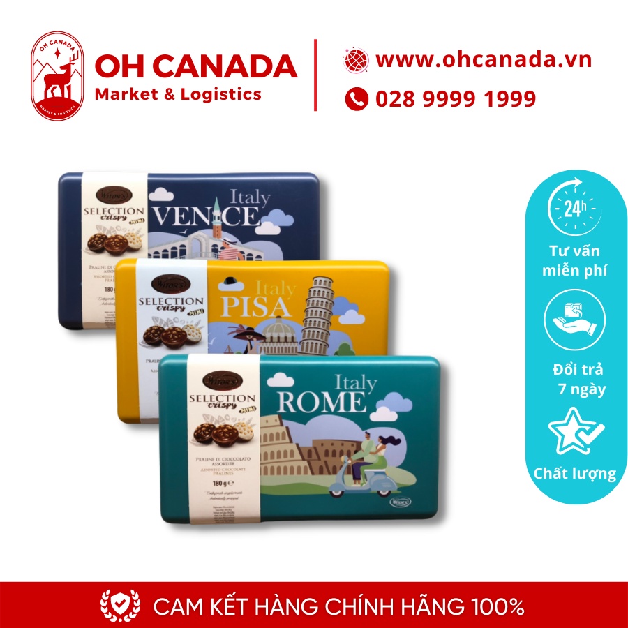 Hộp Socola Mix 3 Hương Vị Witor's Selection Crispy mini 180g của Italy