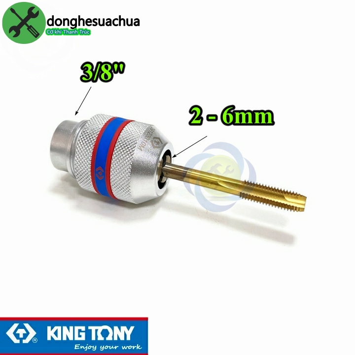 Đầu vặn taro kingtony 39123010m loại 3/8 lỗ vuông 2mm-6mm