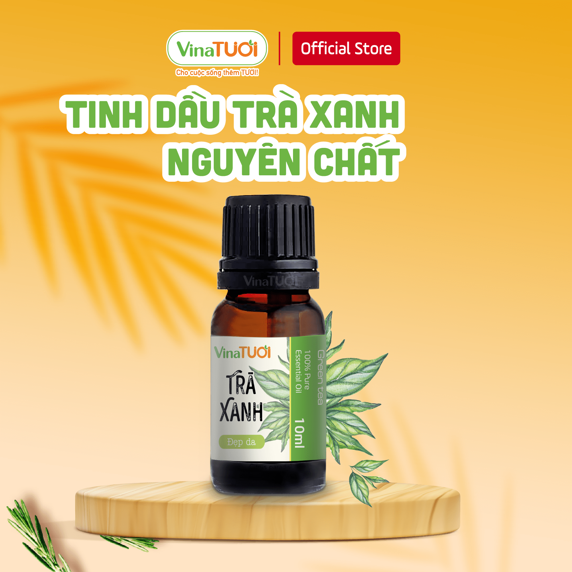 Tinh Dầu Thiên Nhiên VINA TƯƠI Trà Xanh Nguyên Chất (Green Tea) Chai 10ml | Chai 50ml