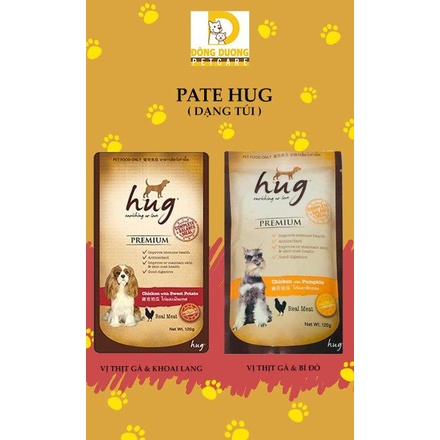 Pate hug cho chó vị thịt gà & bí đỏ - thịt gà với khoai lang gói 120g - combo 12 gói - combo 24 gói