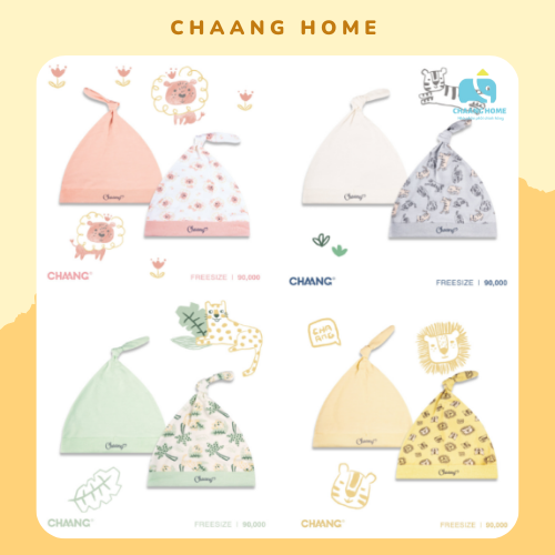 Chaang set mũ thóp cotton tiger cho bé sơ sinh