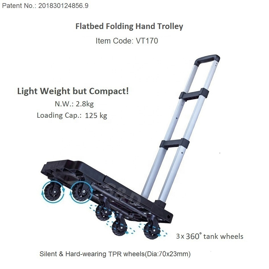 Xe Đẩy Hàng Gấp Gọn - 125Kg - the Rubee - Dùng cho gia đình, chung cư, mua sắm, dã ngoại