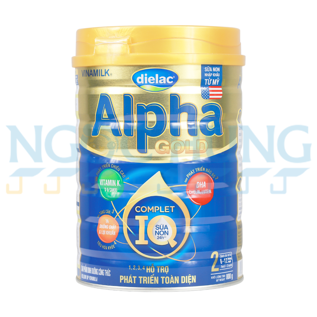 Sữa bột Vinamilk Dielac Alpha IQ Gold 2 sữa non (cho bé 6-12 tháng) - 800g