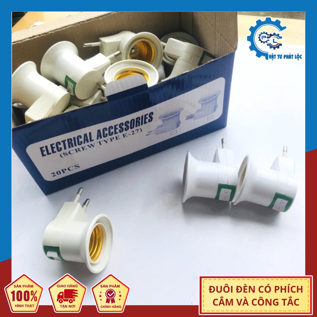 Đuôi đèn có phích cắm và công tắc tiện dụng