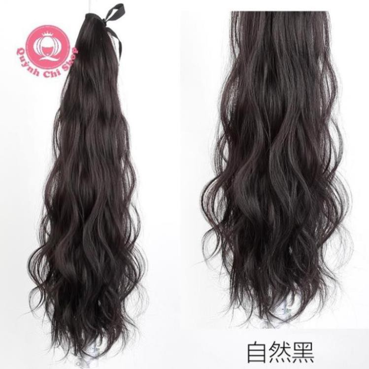 Đuôi tóc giả cột xù cao cấp. tóc dài 60cm xoăn hàn quốc, cứu tinh tóc mỏng, tóc ngắn