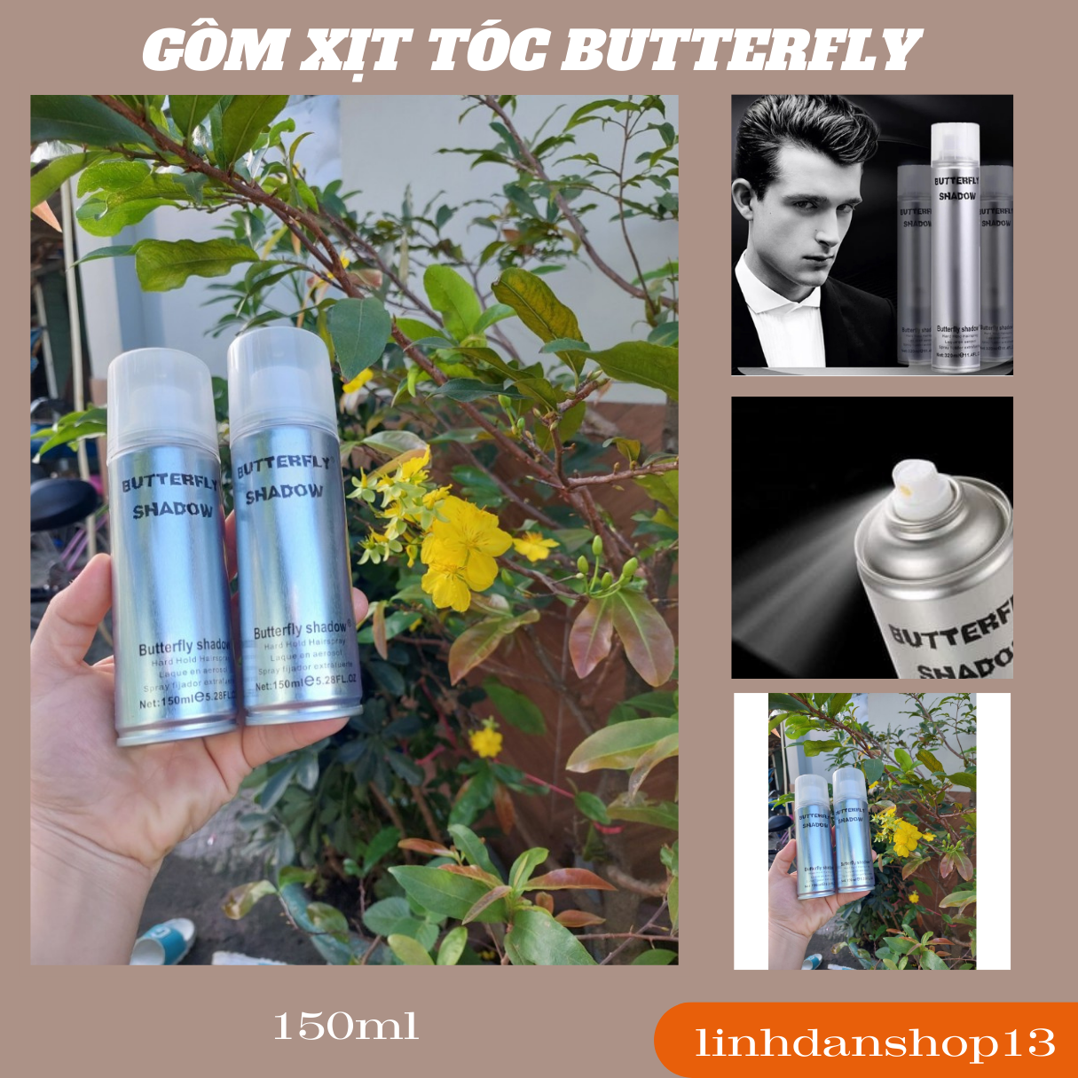 Gôm xịt tóc butterfly nhí bỏ túi 150 ml - Hàng chính hãng