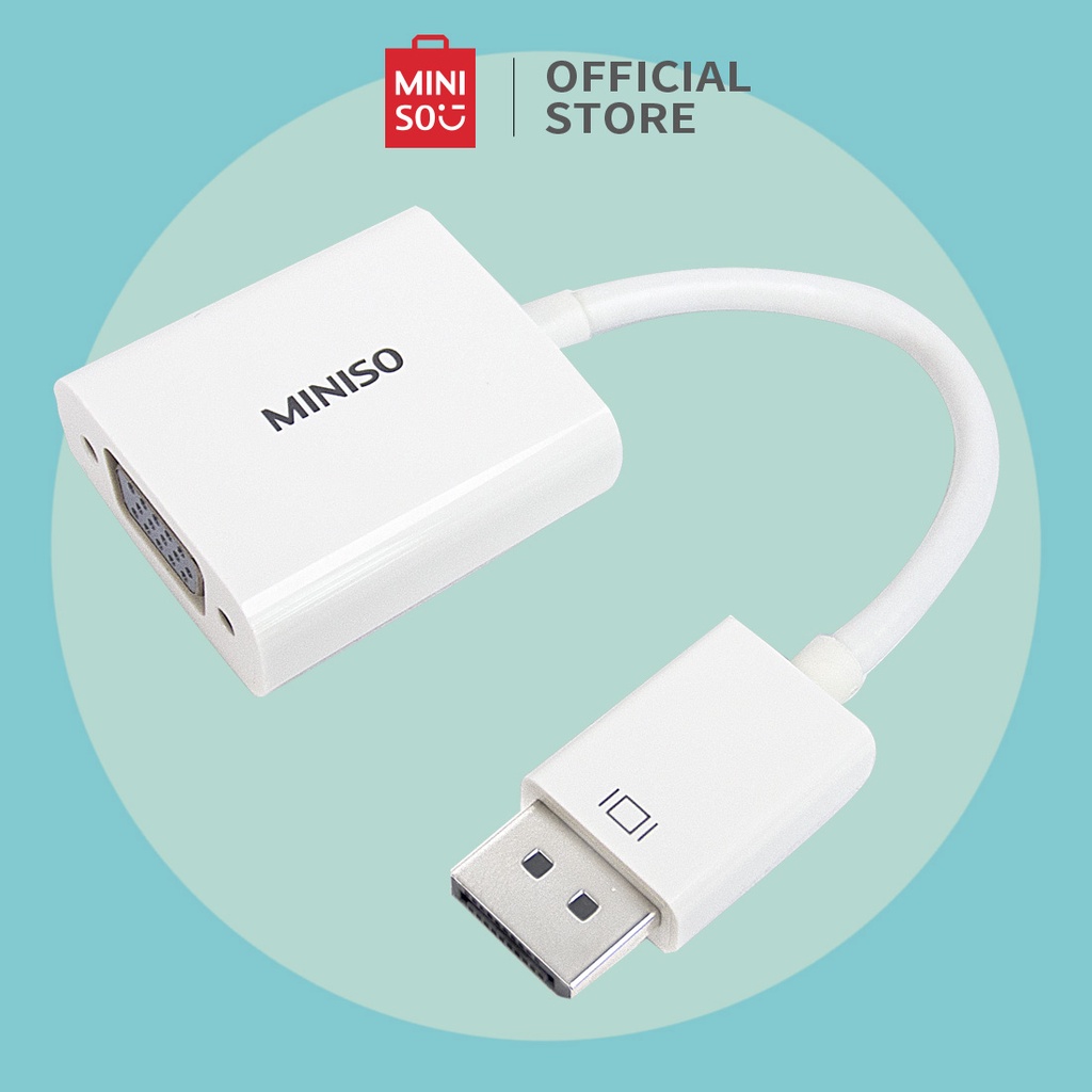 Cáp Miniso chuyển đổi Display Port to VGA (Trắng) - Hàng chính hãng