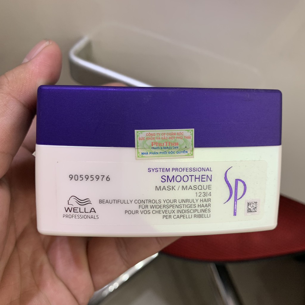 Hấp dầu siêu mượt cho tóc thẳng Sp Wella Smoothen Mask 200ml