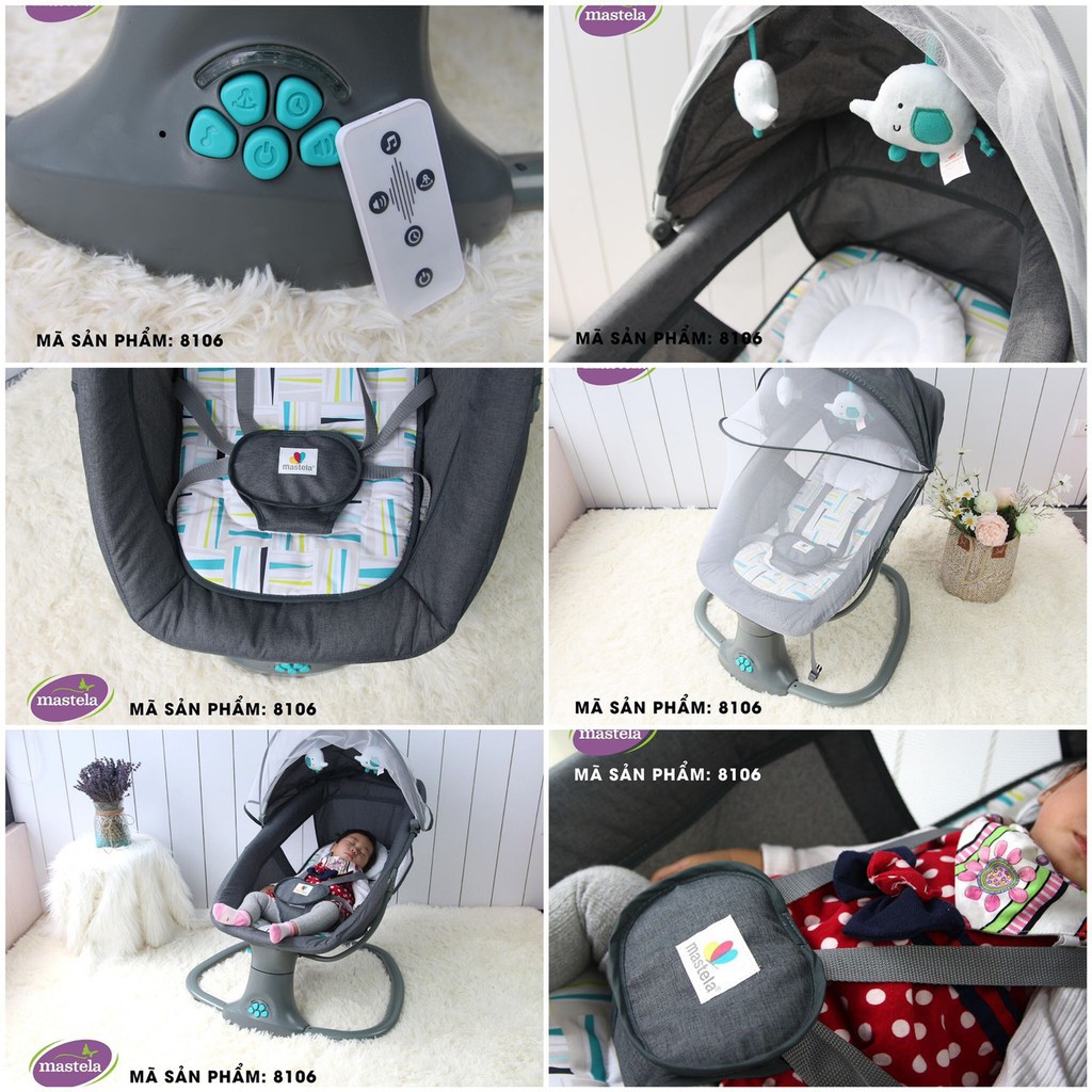Nôi ru ngủ thư giãn kết hợp ghế ngồi đọc sách cho bé Mastela 8106 - 8105