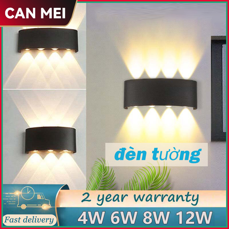【bảo hành 1 năm】Trong Đèn Tường Led Chiếu Sáng Ngoài Trời Nhà 4W 6W 8W 12W Đèn Tường Hiện Đại Chống Nước Theo Tiêu Chuẩn IP65 Cho Phòng Tắm Đèn Cầu Thang Trang Trí Ngoài Trời Lối Đi Bằng Nhôm Đèn Led Hiên Nhà Đèn Tường