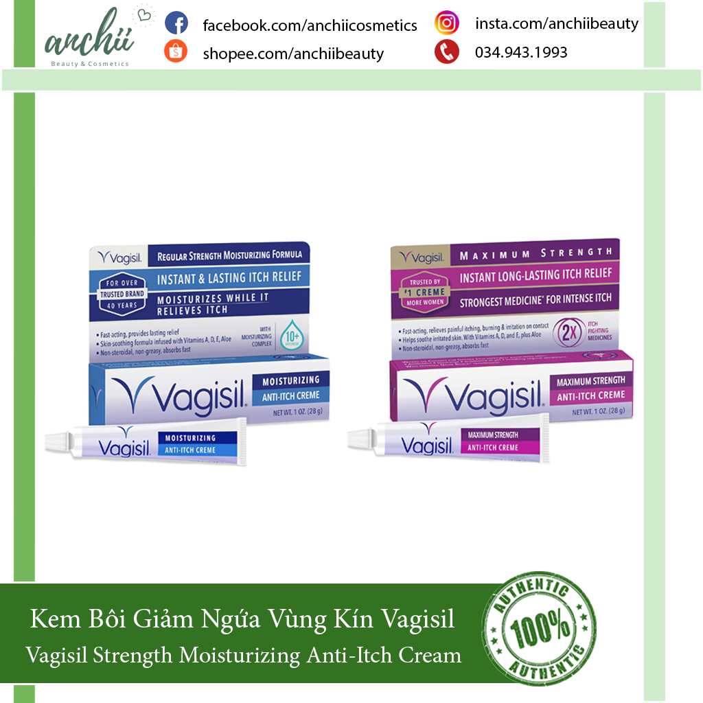 Kem Giảm Ngứa Phụ Khoa Vagisil Strength Moisturizing Anti-Itch Cream