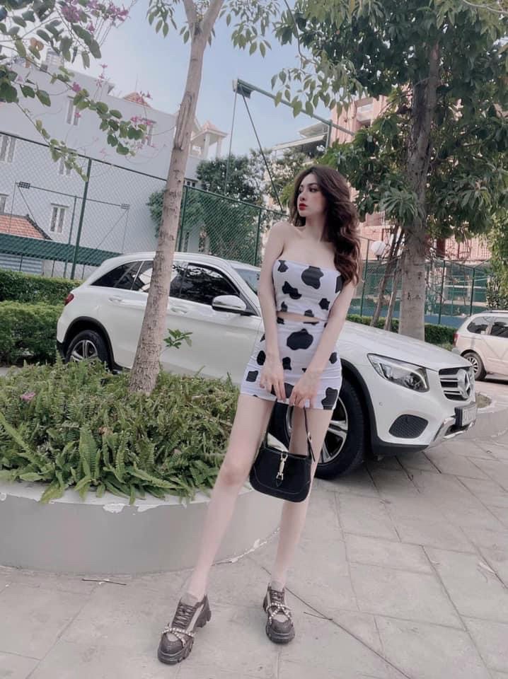 SET ÁO ỐNG VÀ CHÂN VÁY BÒ SỮA, PHỤNG HOÀNG