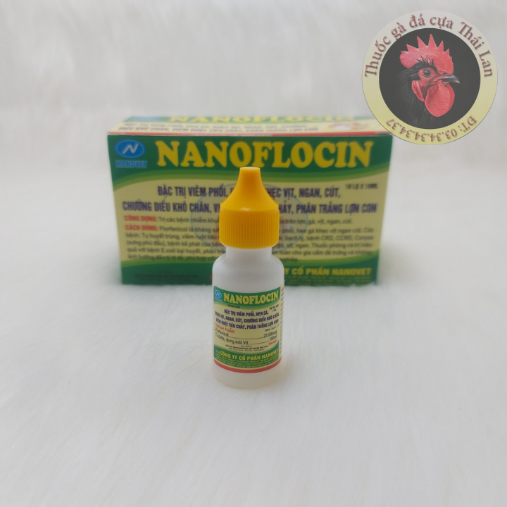 NANOFLOCIN (viêm phổi , hen gà , khẹc vịt , ngan , cút , chướng diều khô chân , tiêu chảy) 1 lọ / 10 ml