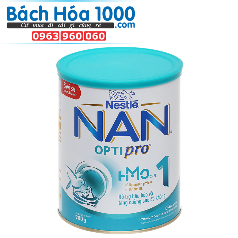 Sữa bột Nan Optipro HMO của Nestle số 1,2,3,4 lon 900g - 1,7kg