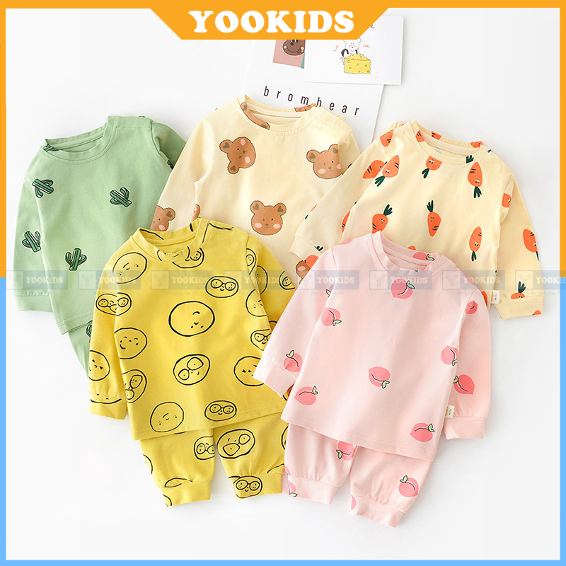 Bộ thu đông cho bé YOOKIDS chất thun lạnh mềm mịn co giãn 4 chiều, Đồ bộ cho bé trai bé gái 1 2 3 4 tuổi