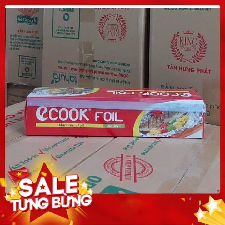 Màng bọc thực phẩm - mua 1 tặng 1 màng bọc k225 - giấy bạc nướng cao cấp ecook 900gr * 30cm