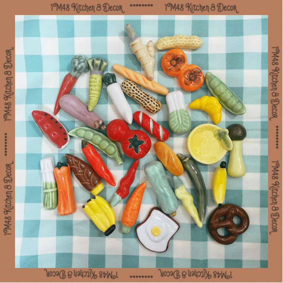 Gác đũa gốm sứ gác muỗng gốm Nhật tổng hợp nhiều mẫu đủ kiểu rau củ quả trái cây bánh mì xúc xích màu sắc bắt mắt sống động như thật dễ thương cute trang trí bàn ăn home decor phụ kiện chụp ảnh
