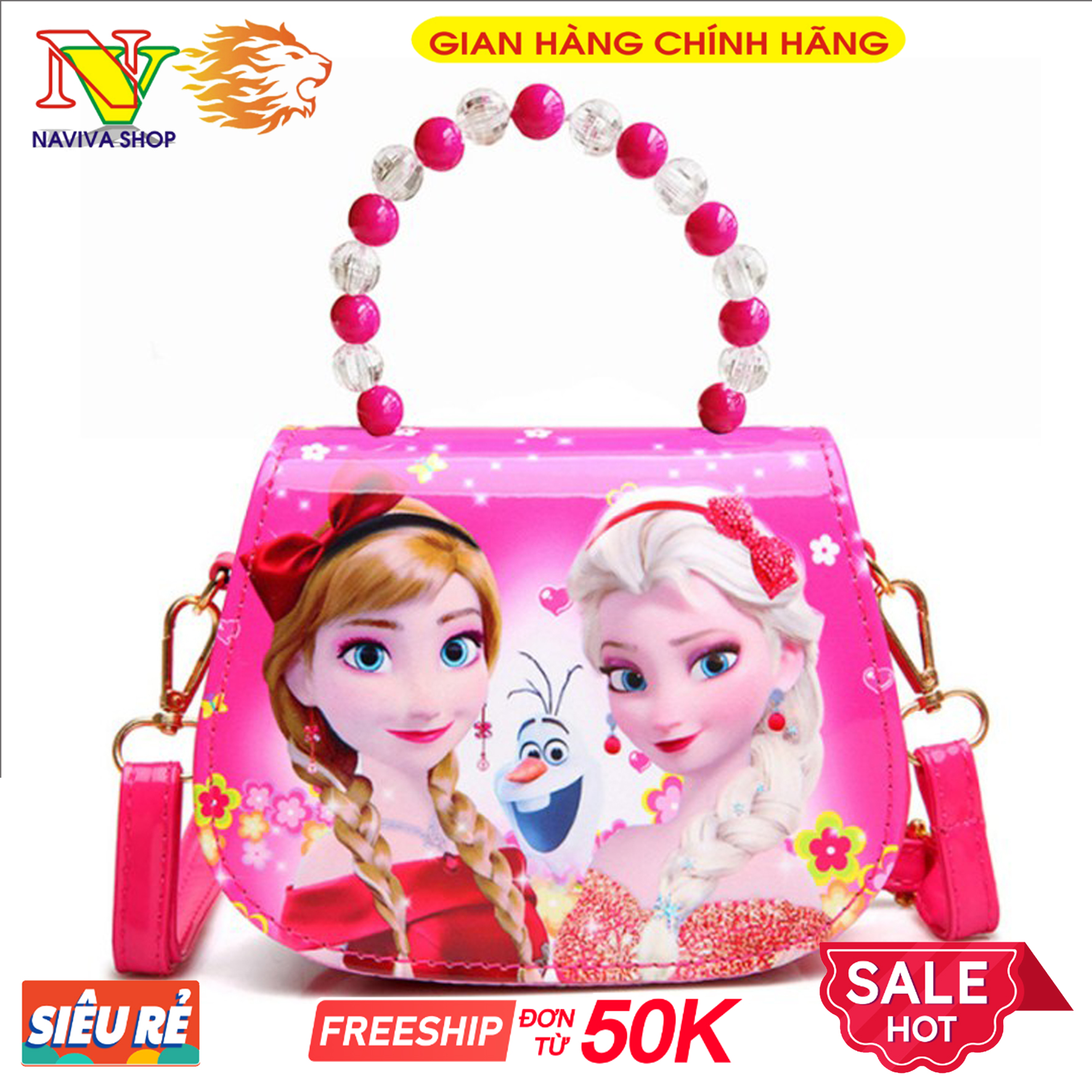 Túi đeo chéo elsa cho bé gái, nhí nhảnh, đáng yêu, sang chảnh. Túi xách đeo chéo dây hạt ngọc dễ phối đồ 🌸HÀNG CAO CẤP NHẬP KHẨU🌸