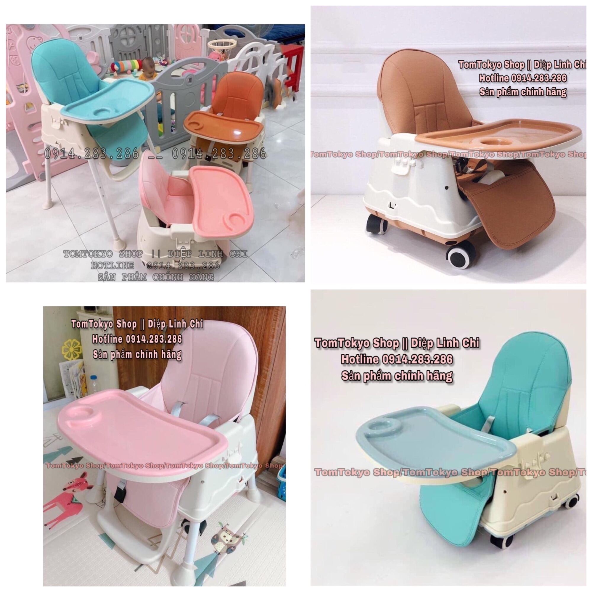 [Freeship 50k] [Hoàn tiền 6%] Ghế ăn dặm hanbei chính hãng đủ màu có bánh xe